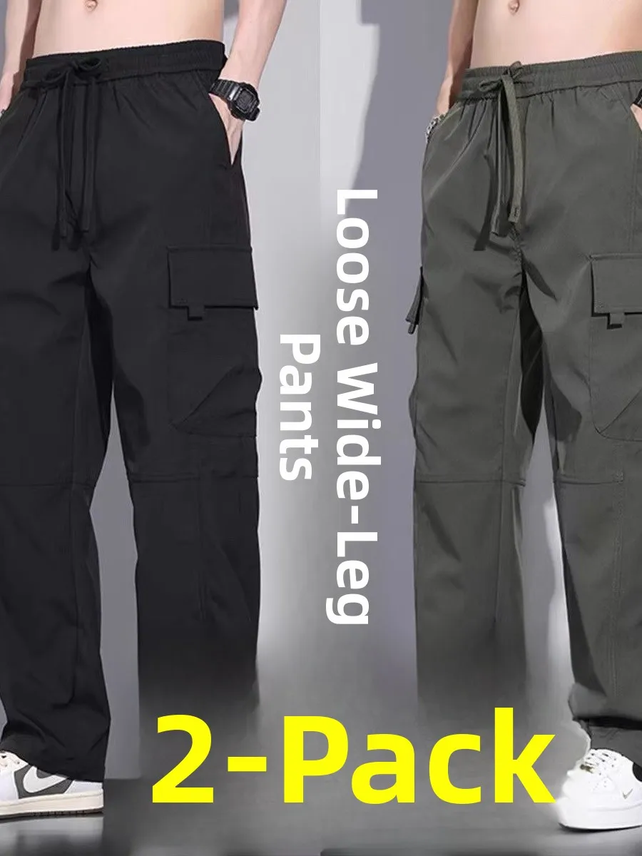 

Loose Straight Leg Workwear Trousers for Men Outdoor Casual Long Pants Spring Autumn Wear Resistant Multi ket Cargo Trousers
