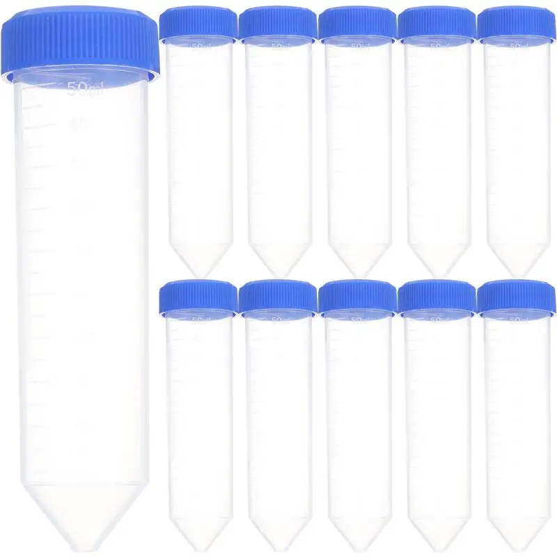 50/25PCS Conical Centrifuge Tubes With Screw Cap Pointed Head Test Tubes Polypropylene Centrifuge Tubes Sample Vial Bottles 50ml