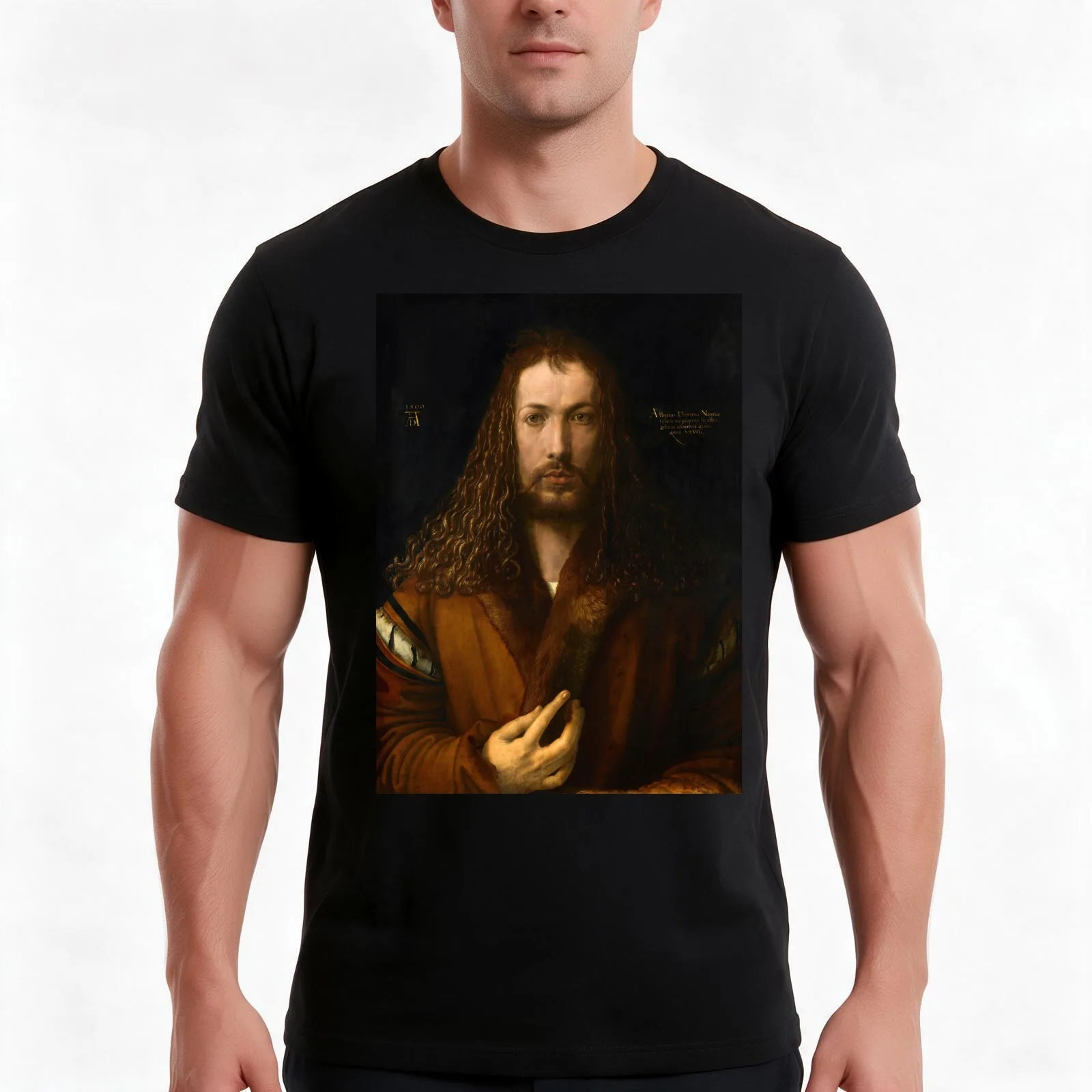 Albrecht Dürer Self-portrait at 28 years T-Shirt Summer Casual Cotton Tee Oversized Streetwear Tops Vintage Graphic Print