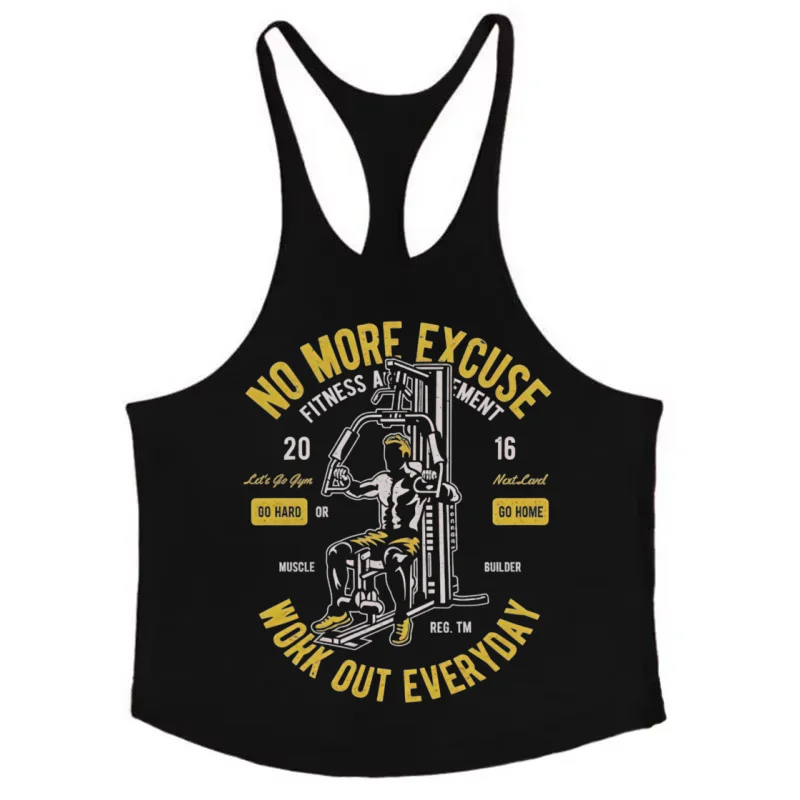 Casual Men's Fitness Stringer Vest, Gym Racerback Tank Top with Thin Straps, Breathable Sleeveless for Bodybuilding Training
