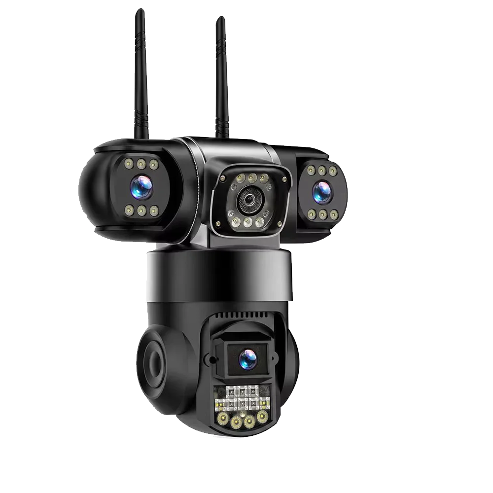 Cámaras WiFi de 12MP y 6K con triple lente, cámara de vídeo CCTV impermeable para exteriores, protección de seguridad para el hogar