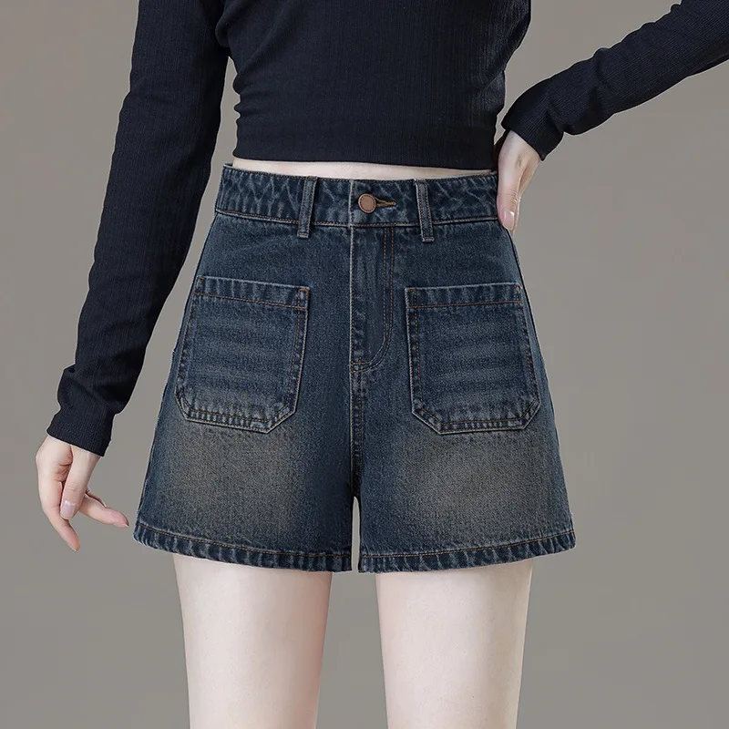 الكورية نمط عالية الخصر الدنيم السراويل أزياء الخريف جديد تنوعا الرجعية صغيرتي التخسيس فضفاض السراويل الساخنة للنساء