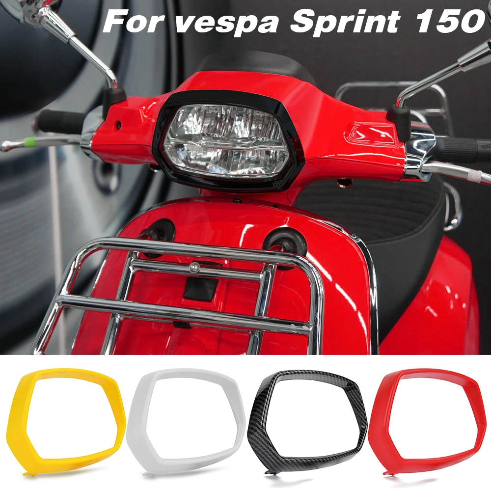 Motorcycle Headlight Cover Frame Front Light Guard ABS Plastic Accessories For Vespa Sprint 50/125/150 2016-2022