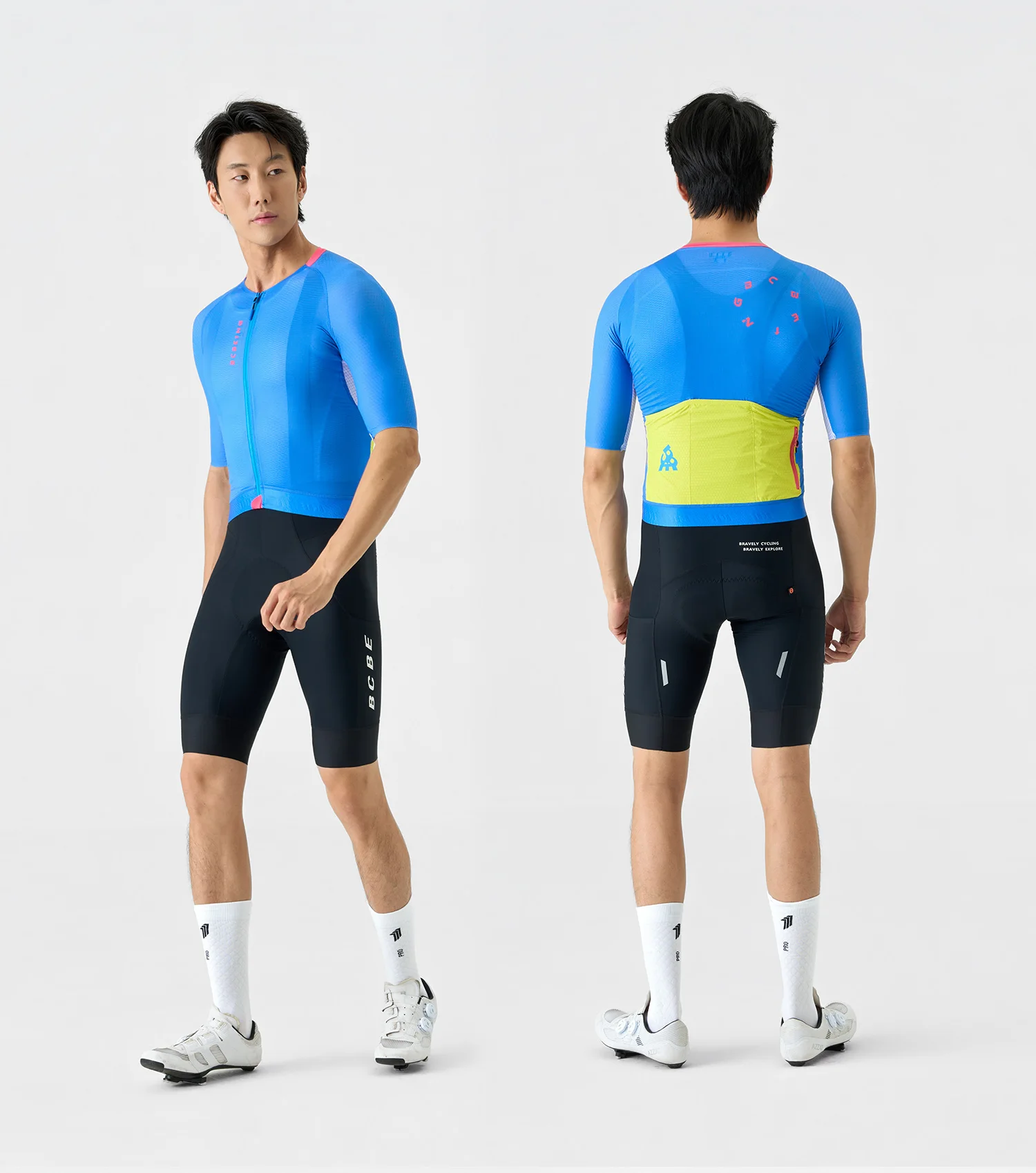 BCBE-ING Herren Aero-Radtrikot, kurzärmelig, Sommer, leicht, hohe Elastizität, atmungsaktives Mesh-Gewebe, schmal geschnitten, Radtrikot. – Detail 11