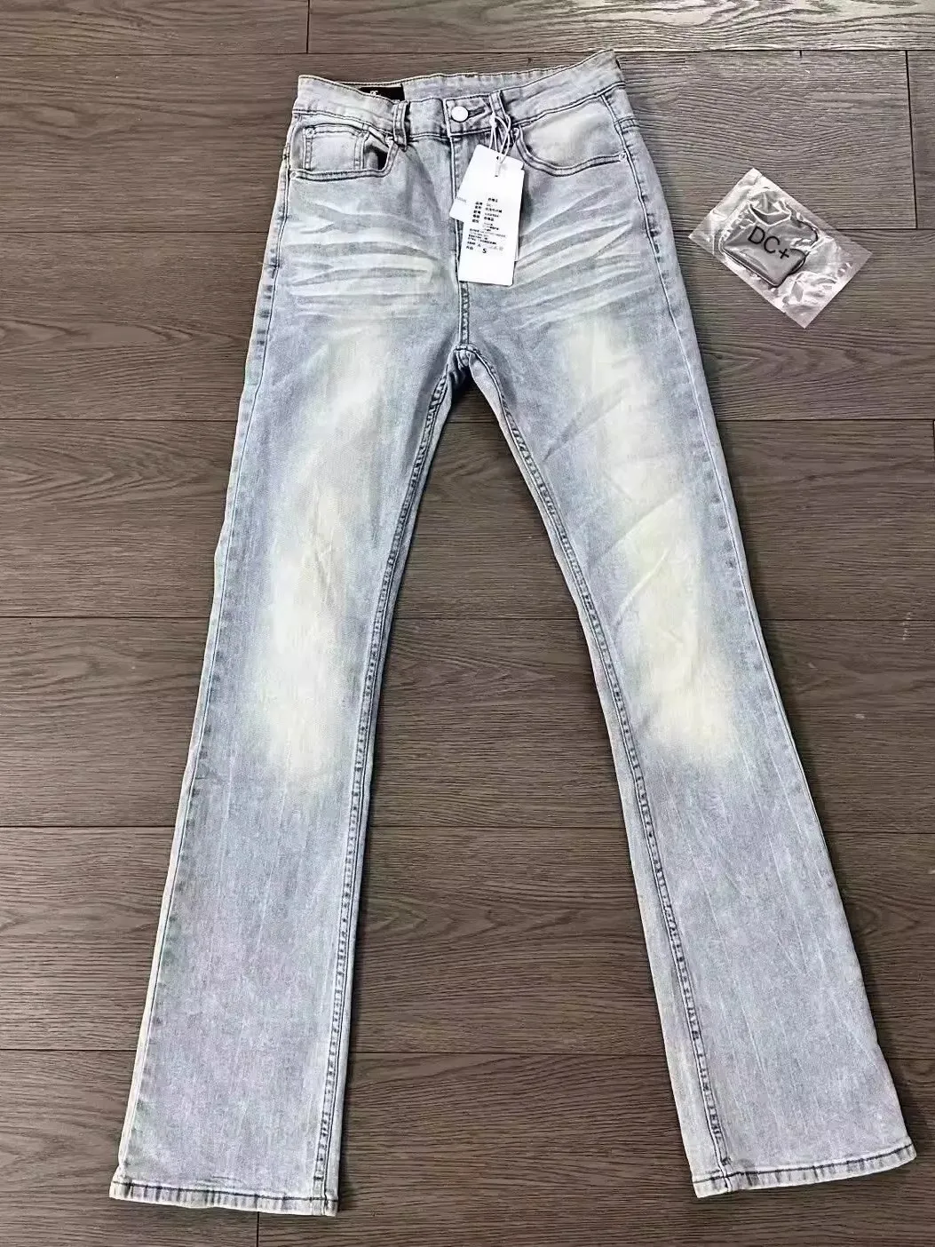 

Мужские расклешенные джинсы с завышенной талией в стиле ретро, универсальные длинные брюки CleanFit для похудения в американском стиле High Street, прямые брюки