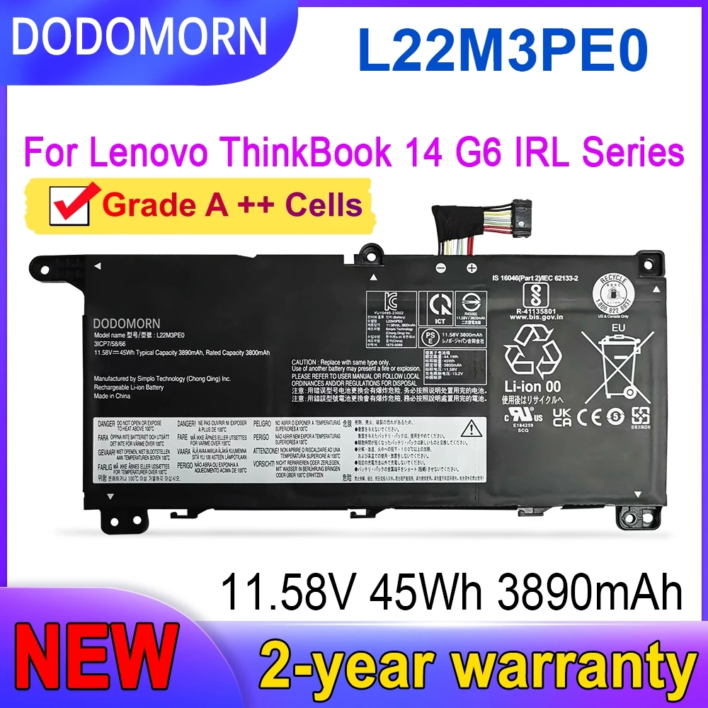

High quality L22M3PE0 Battery For Lenovo ThinkBook 14 16 G6 ABP IRL 21KJ 21KG 21KK 21KH