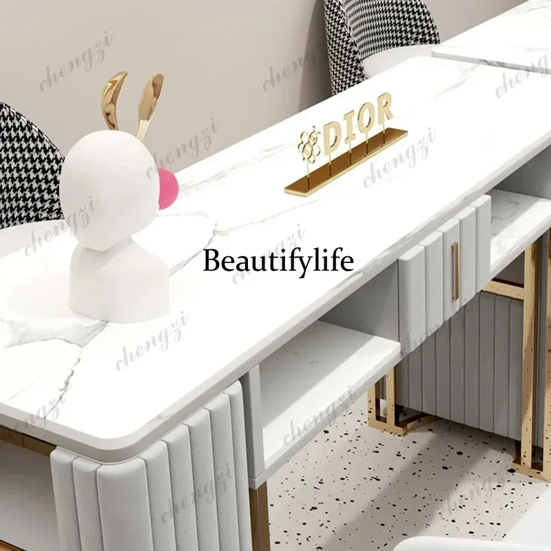 E182  Bright Manicure Nail Table Elegant And Subtle Stylish Classic Manicure Nail Table Multifunctional Design Mesa Salon Furnit