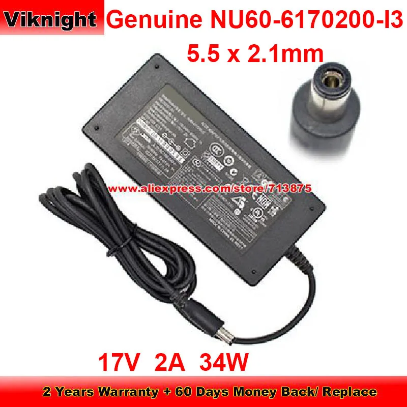 

Genuine NU60-6170200-13 AC Adapter 17V 2A 34W Charger for Bose MUSIC MONITOR M2 M3 302251-001 NU60-6170200-I3 Power Supply