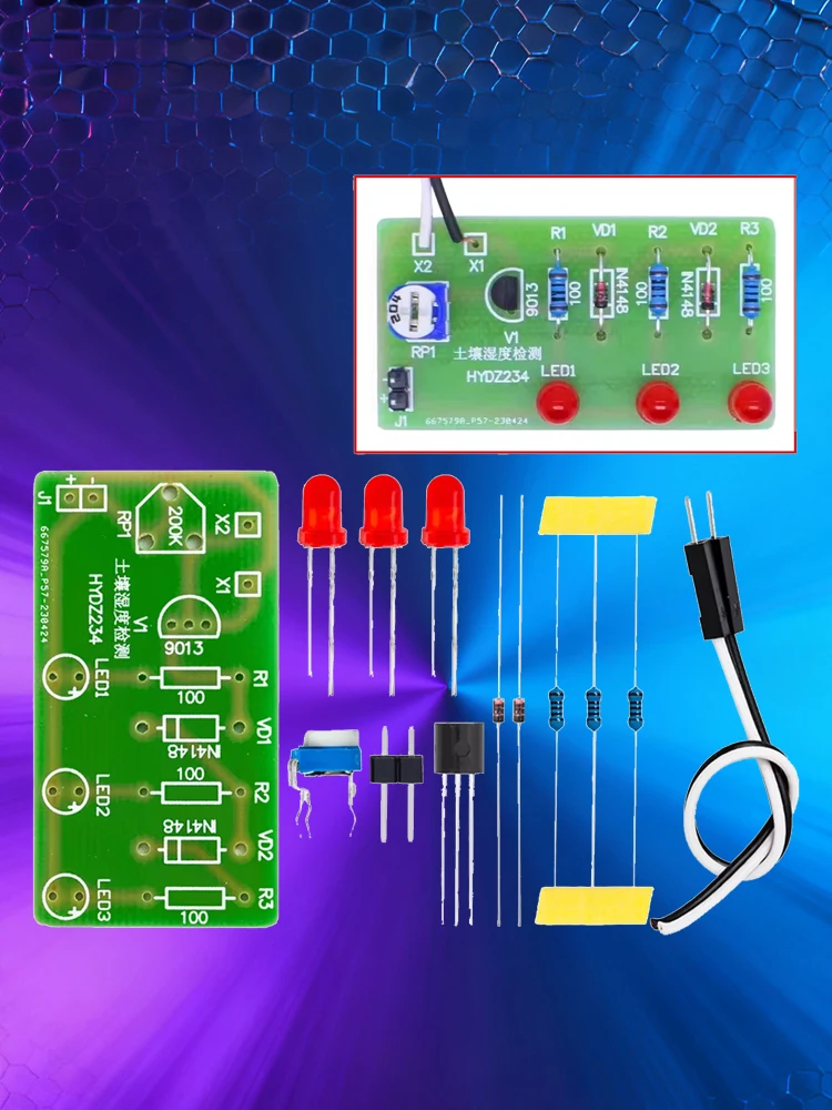 DIY Soil Moisture Sensor Kit Solder Practice Module with LED Indicator for Electronics Learning