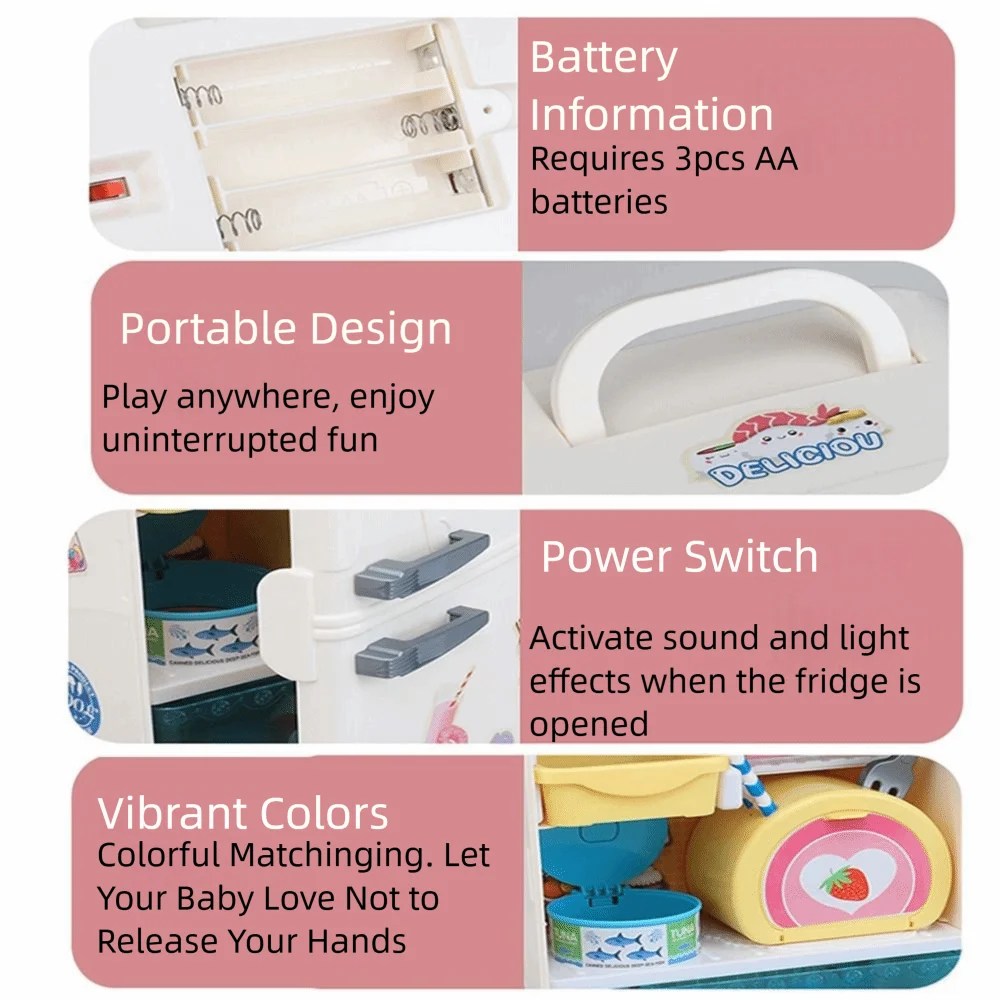 ألعاب ثلاجة كرتونية للأطفال يمكنك صنعها بنفسك نموذج حرف ثلاجة البطريق ألعاب منزلية تظاهر تشغيل الموسيقى