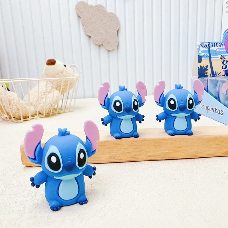 16pcs Disney Stitch Cartoon Anime Styling Pencil Sharpener Single Hole Silicone Sharpener Student Prize Stationery Wholesale