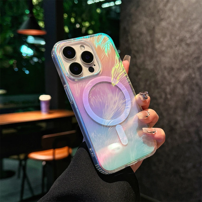 

Laser Phone Case For Iphone 16 15 14 13 Pro 12 Max Plus 16Pro Gradient Phone Case Colorful 15Pro Cover Hard 14Pro 13Promax Shell