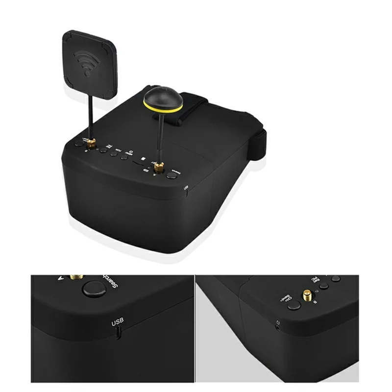 

B03B-EV800D 5.8G 40CH 5 Inch 800X480 Video Headset HD DVR Diversity FPV Goggles With Battery For RC Model RC FPV Drone