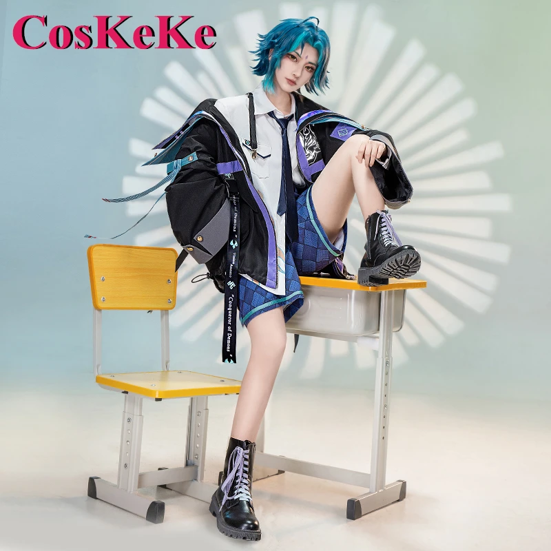 CosKeKe Xiao Cosplay Anime Game Genshin Impact Costume Academy Uniform Derivative Daily Wear Carnival Party Role Play Clothing