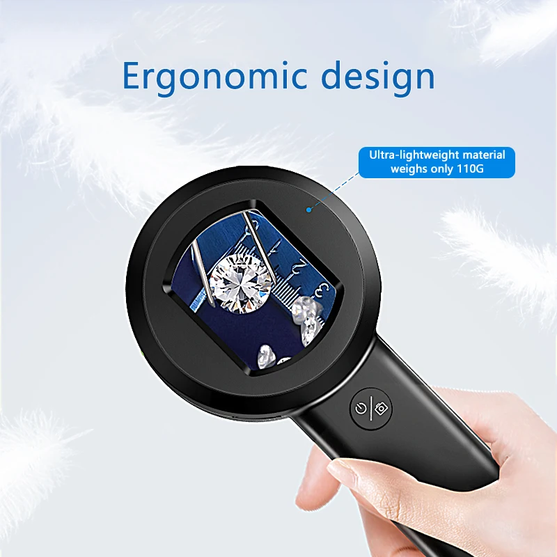 High Definition Handheld Magnifying Glass Photographable IPS Color Screen Built in LED Lights Intelligent Magnifying Glass