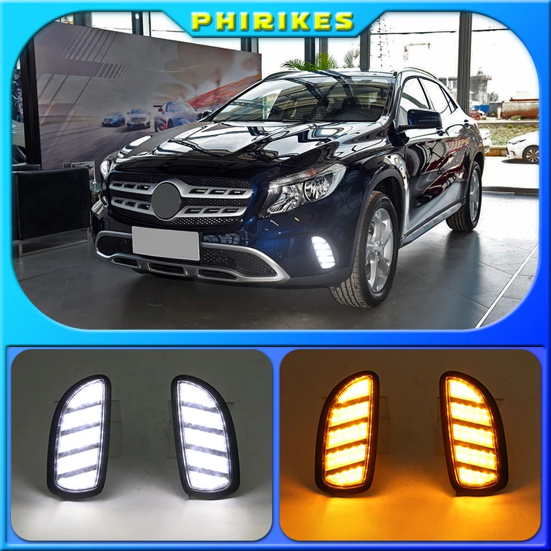 

Car bumper headlight For Mercedes-Benz GLA200 GLA180 daytime light 2015~2018y DRL Car accessories LED headlamp GLA200 fog light