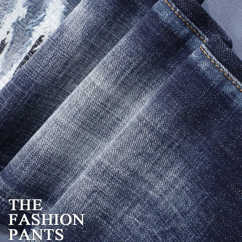 Street Fashion Men Jeans Retro Blue High Quality Stretch Slim Fit Ripped Jeans Men Vintage Designer Hip Hop Brand Pants Hombre