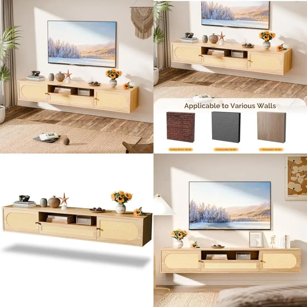 58" Rattan Floating… - image