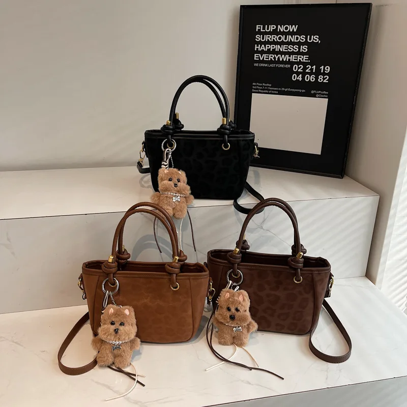 

2025 Women's Leopard Print Bucket Bag, Luxury PU Leather Crossbody Purse, Adjustable Strap Shoulder Sling for Work & City Date​