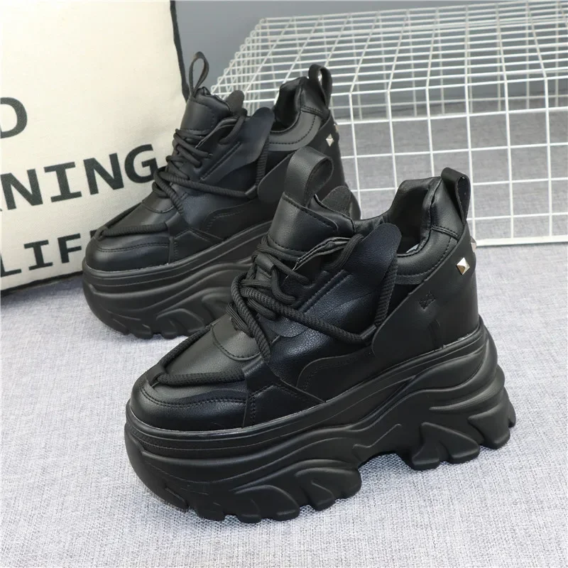 12CM Within The Height of Women's Shoes 2026 New Thick Soled Muffin Small 10CM Small White Shoes Sports Leisure Daddy Shoes