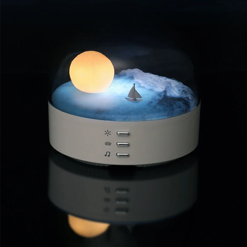 

C38 New Moon Wireless Bluetooth Speaker Atmosphere Light LED Night Bedroom Cartoon Bedside Decoration Stereo Caixa de som
