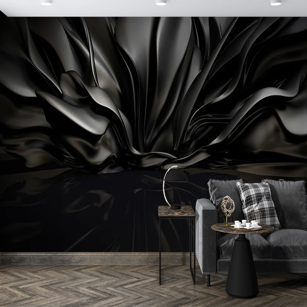 Customized minimalist black background abstract beautiful fashionable black background wallpaper mural