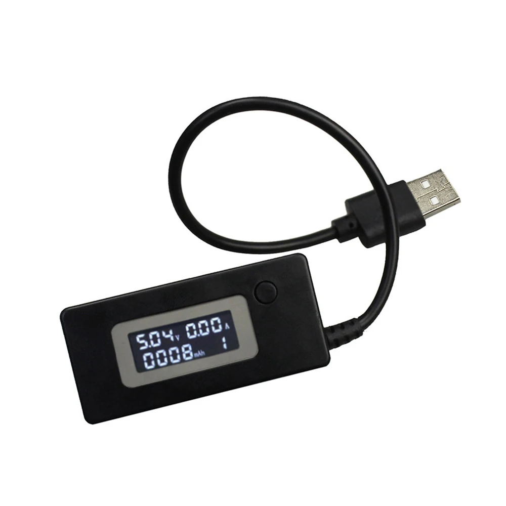 LCD Micro USB Charger Battery Capacity Voltage Current Tester Meter Black+USB Mini Discharge Load Resistor 2A/1A with Switch