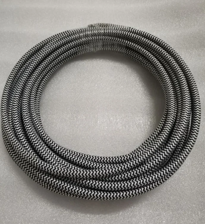 2m 3m 5m 10m 250V 2 Core 0.75mm2 Textiel Elektrische Draad Stof Doek Gevlochten Flex kabel Vintage Lamp Koord - afbeelding 1
