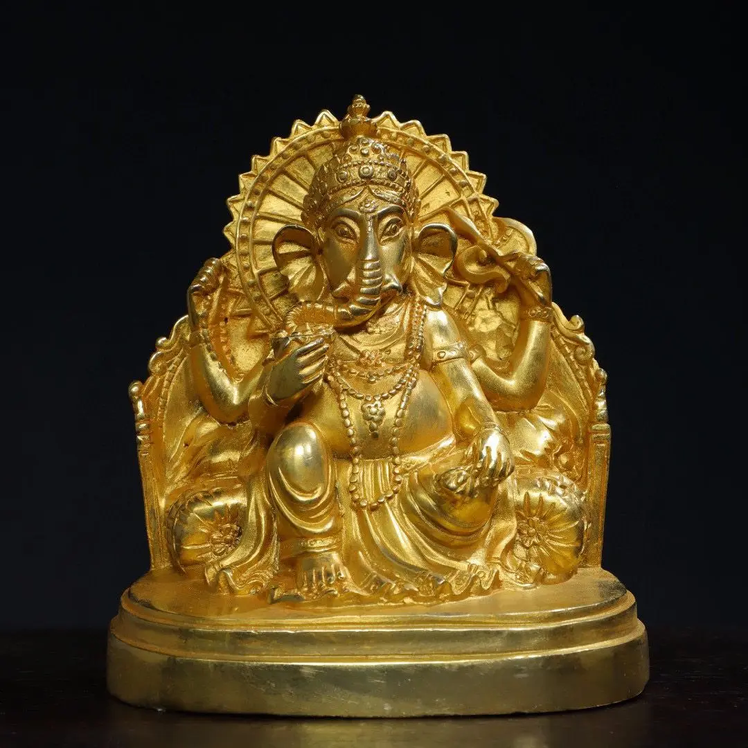 Tibet Tibetan Elephant God Lord Ganesha Buddha Statue Home Garden Decoration Fengshui Figurines Ornaments Crafts