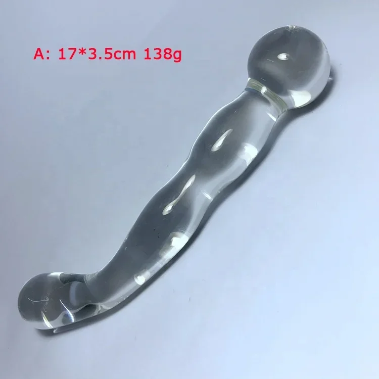 Crystal Glass Anal Plug Pyrex Pink Long Glass Butt Plug Golden G-spot Massager Wand Novelty Sex Toys Glass Masturbation Fetish