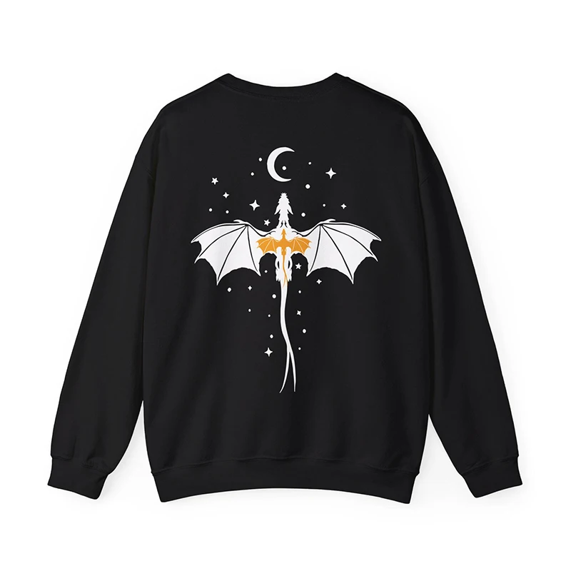 Fourth Wing Basgiath War College Women Sweatshirt Back Printed Long Sleeve Hoodies  Dragon Rebecca Yoros Clothes Vintage Tops