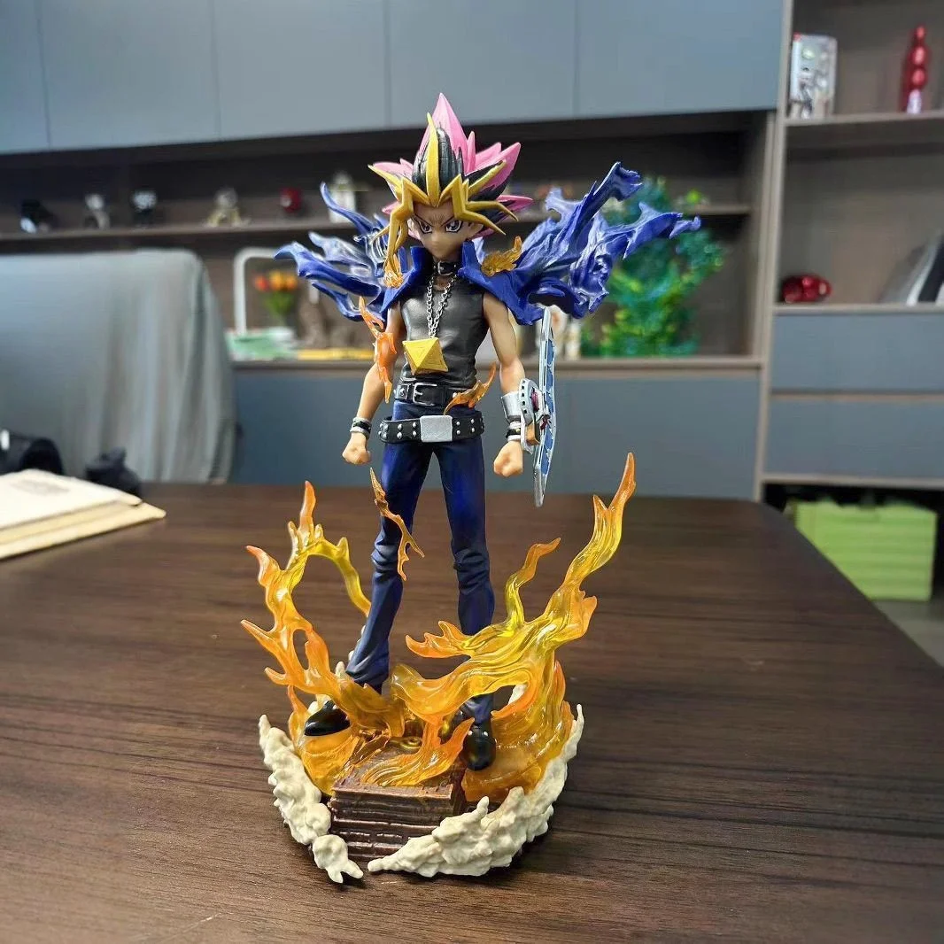 Figurine d'anime Duel Monsters, Gk Yugi Muto, figurines en PVC à 2 têtes, modèle de statue, collection de beurre, jouets, cadeaux de Noël pour enfants, 28cm