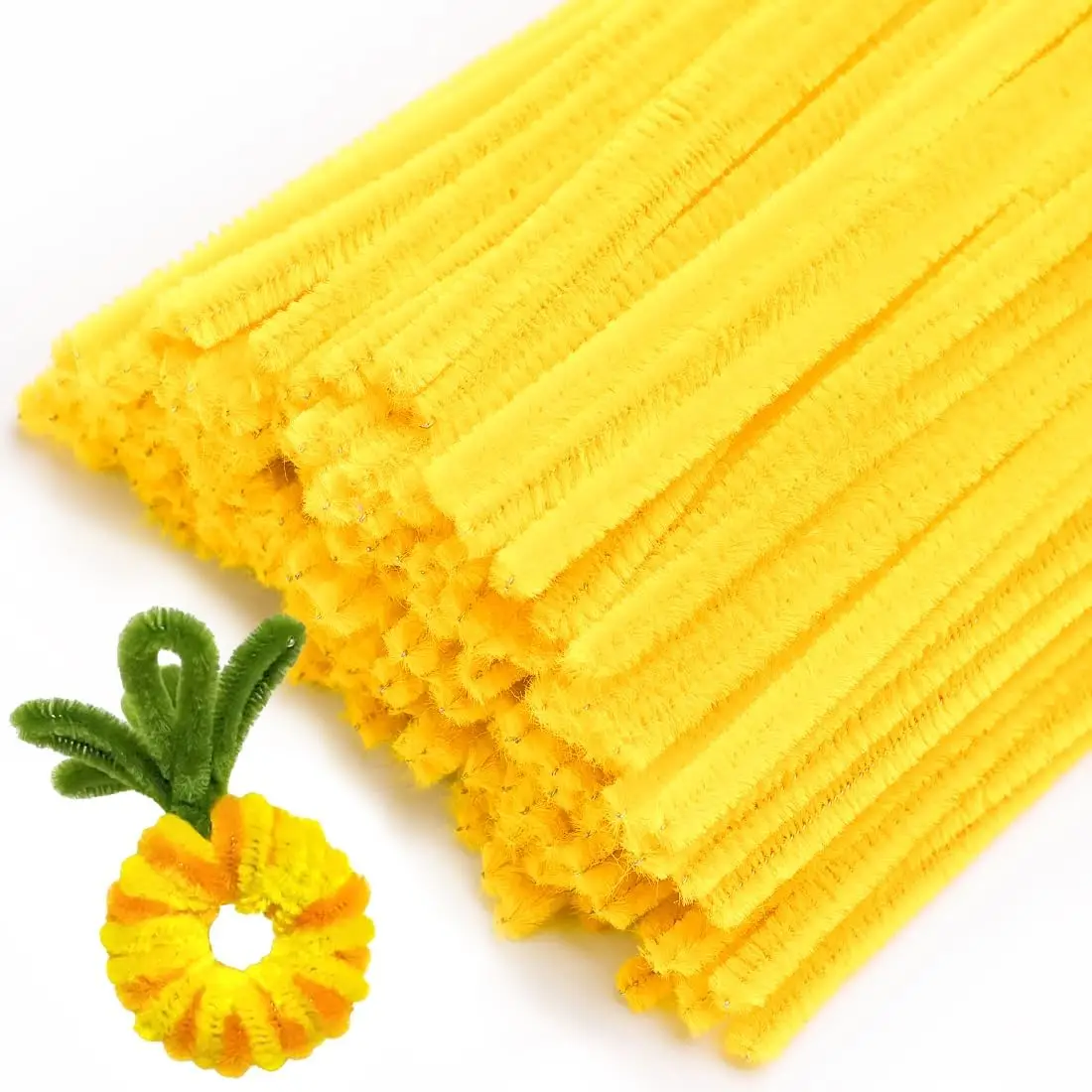 

200 PCS Pipe Cleaners Craft, Yellow Chenille Stems for Crafts, Craft Supplies for Arts, Crafts, DIY and Decorations