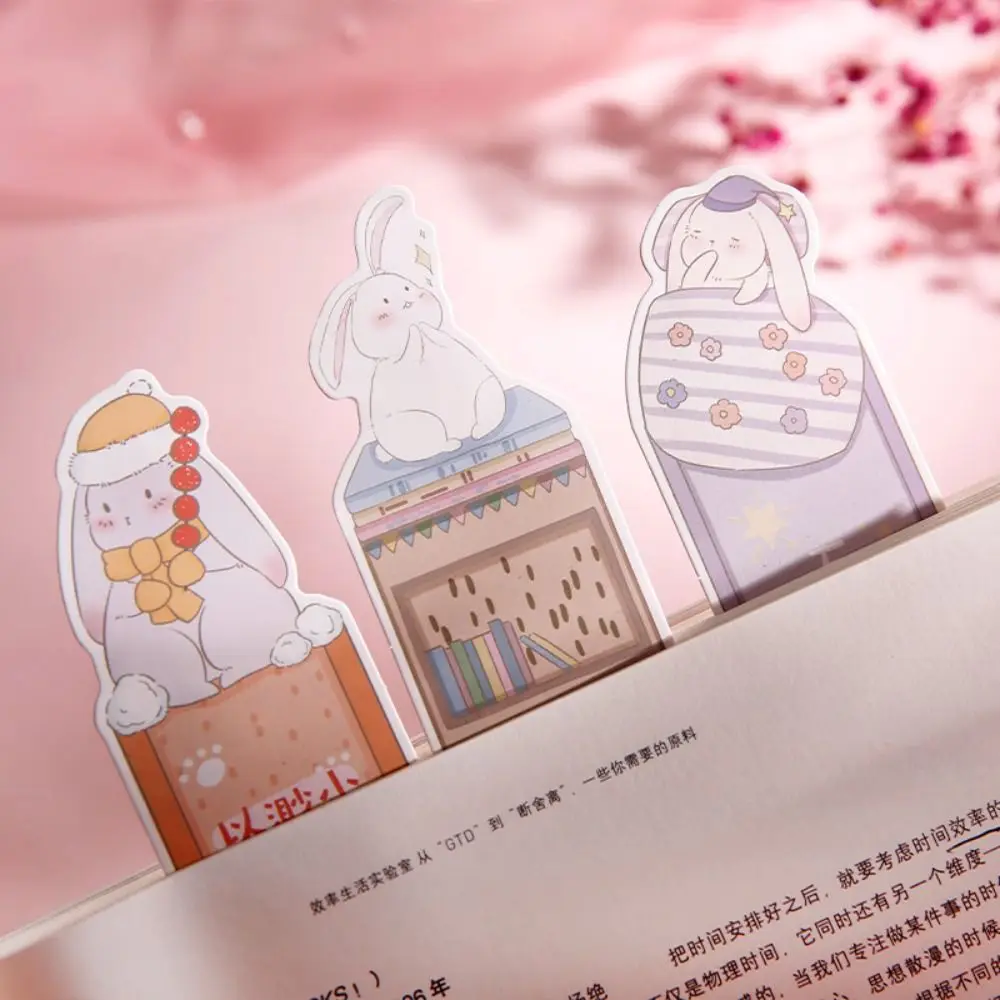 Reading Book Mark Rabbit Paper Bookmark Pagination Marker Paper Card Bunny Reading Marker Romantic Book Page Marker Book Lover