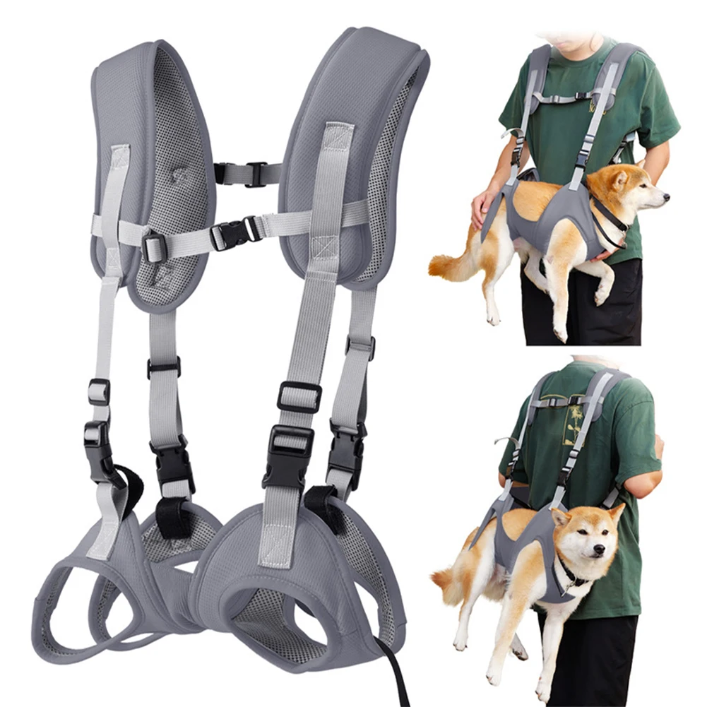 Dog Lift Harness Adjustable Dog Backpack Harness Horizontally Emergency Dog Backpack Sling Lift For Old Arthritis Back Legs Supp