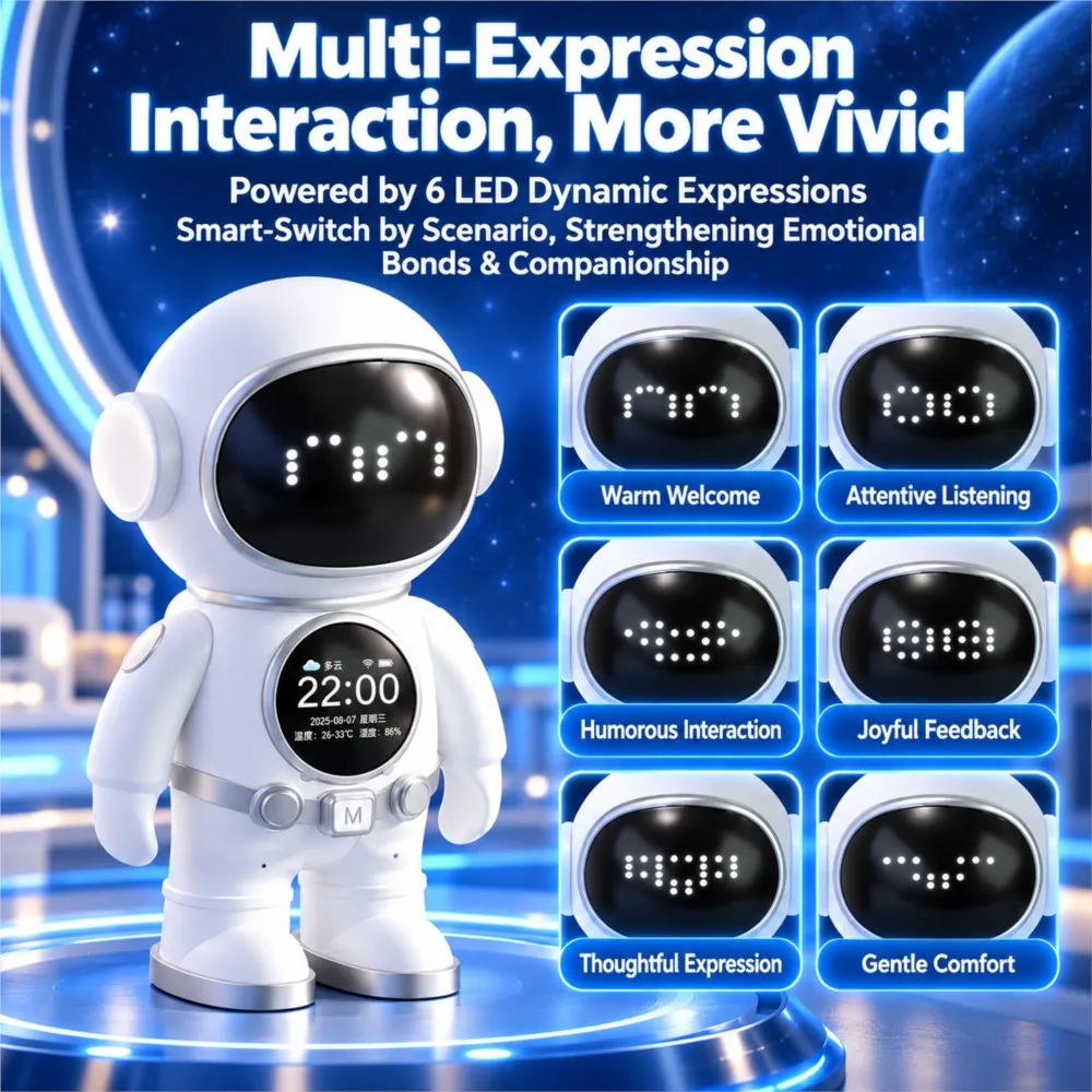 Smart AI Robot WiFi Speech Recognition Chat Logging Interactive Education Toys Children Learning Machine Music Play Accompany
