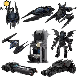 Bricklink MOC Superhero Knight Batcave Technical Car Batmobiles Tumbler Vehicles Batpod Batwing Building Blocks Kid Toys Gift