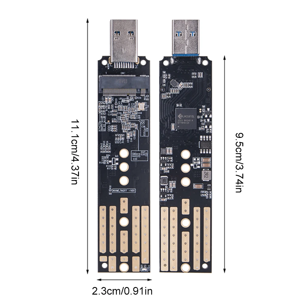 M.2 NVME SSD to USB 3.1 Adapter Card NVME NGFF SATA to USB Internal Converter Card 1000Mbps Dual Protocol For 2280 2230 2242