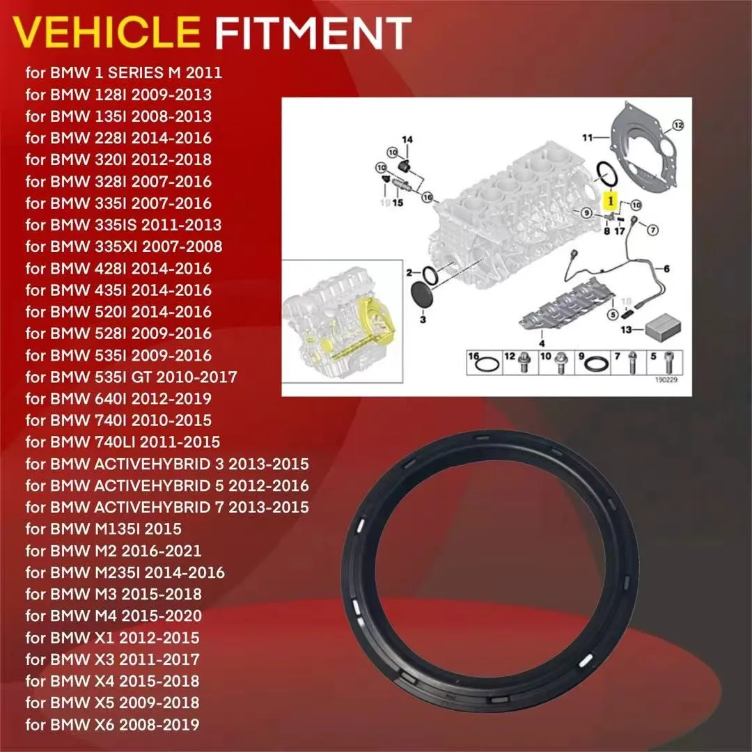 

Сальник коленвала ZOOMKEY задний, одинарный, на заказ для BMW X6, номер 11117587168, основное уплотнение