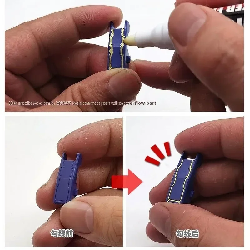 MS043 MS027 Oily Marker Erase Pen Kit for Gundam Painting Tool Aging Panel Line Marker Pen Extra-fine Hook Liner Pen Hobby DIY