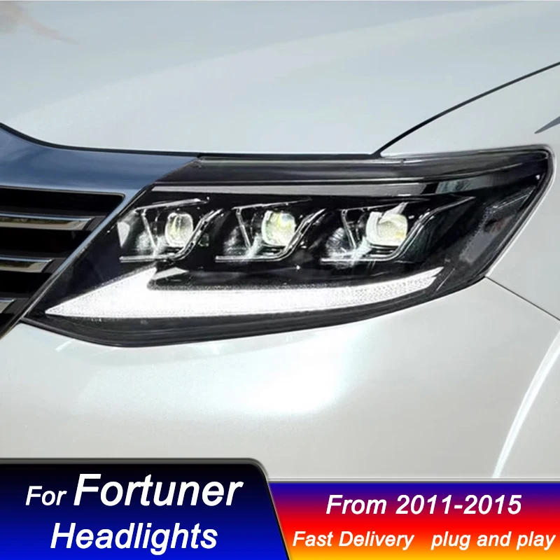 Hot Car Led Headlights For Toyota Fortuner 11-15 lexus style LED Head Lamp Upgrade DRL Dynamic Signal Lamp Front light Assembly