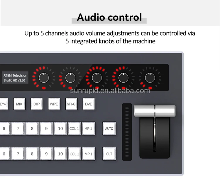 

Full Hd Screen Video Switcher Broadcast Live Streaming Video Mixer Switcher Joystick Controller