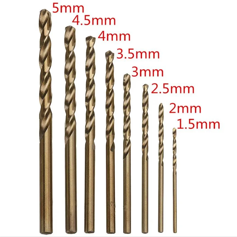 10 Chiếc M35 Coban Xoắn Khoan 1.5/2/2.5/3/4/4.5/5Mm Công Cụ Điện Phụ Kiện Kim Loại Thép Không Gỉ Khoan Lỗ