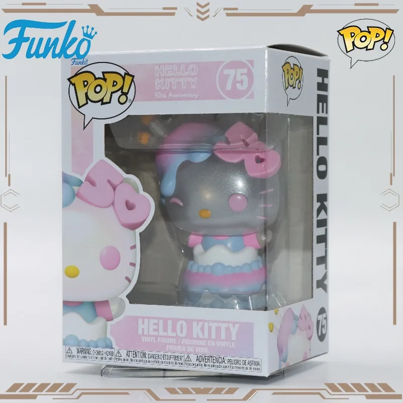 

Оригинальная коллекционная фигурка FUNKO POP Hello Kitty к 50-летию, 75 см, игрушка для мальчиков и девочек, подарок, модель для коллекционирования, украшение