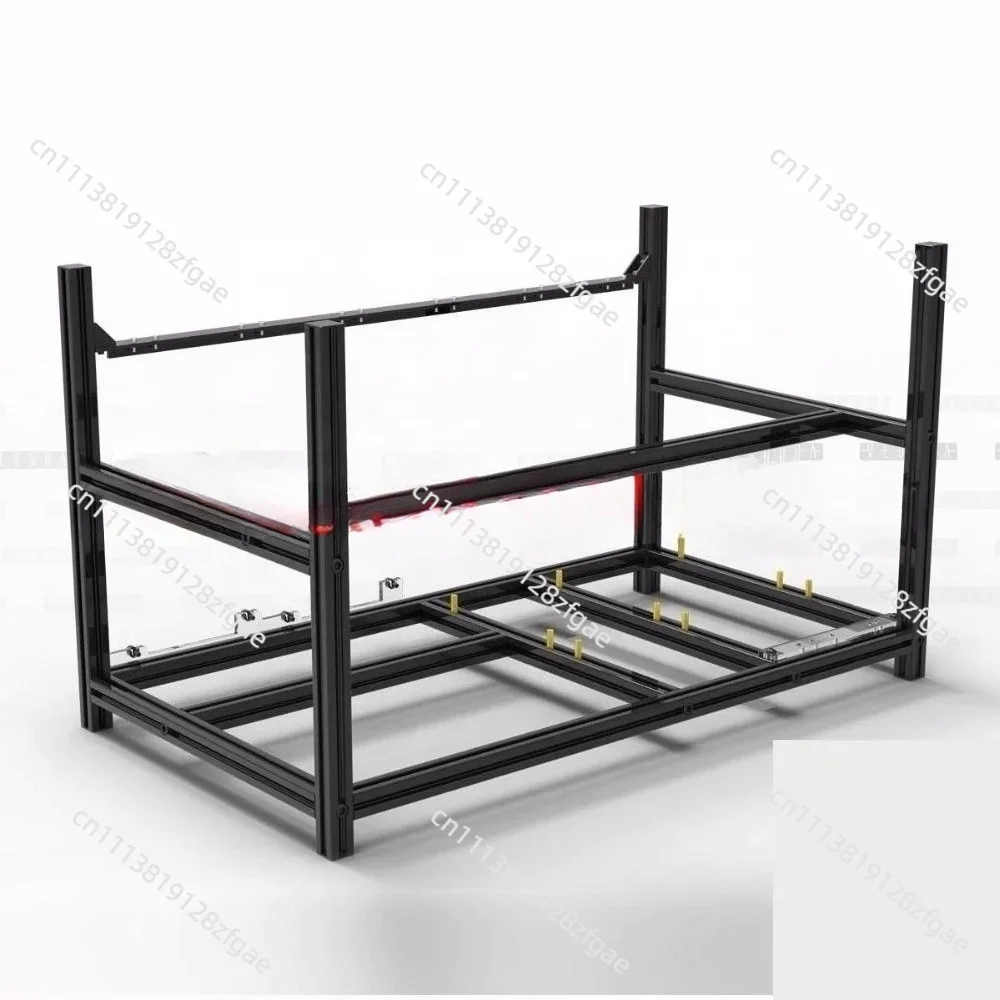Chassis 6gpu 6 BAY  Aluminum Stackable Computer  Open air Rack Gpu Rig case V4C  6 Gpu Rig VEDDHA 6 GPU Frame