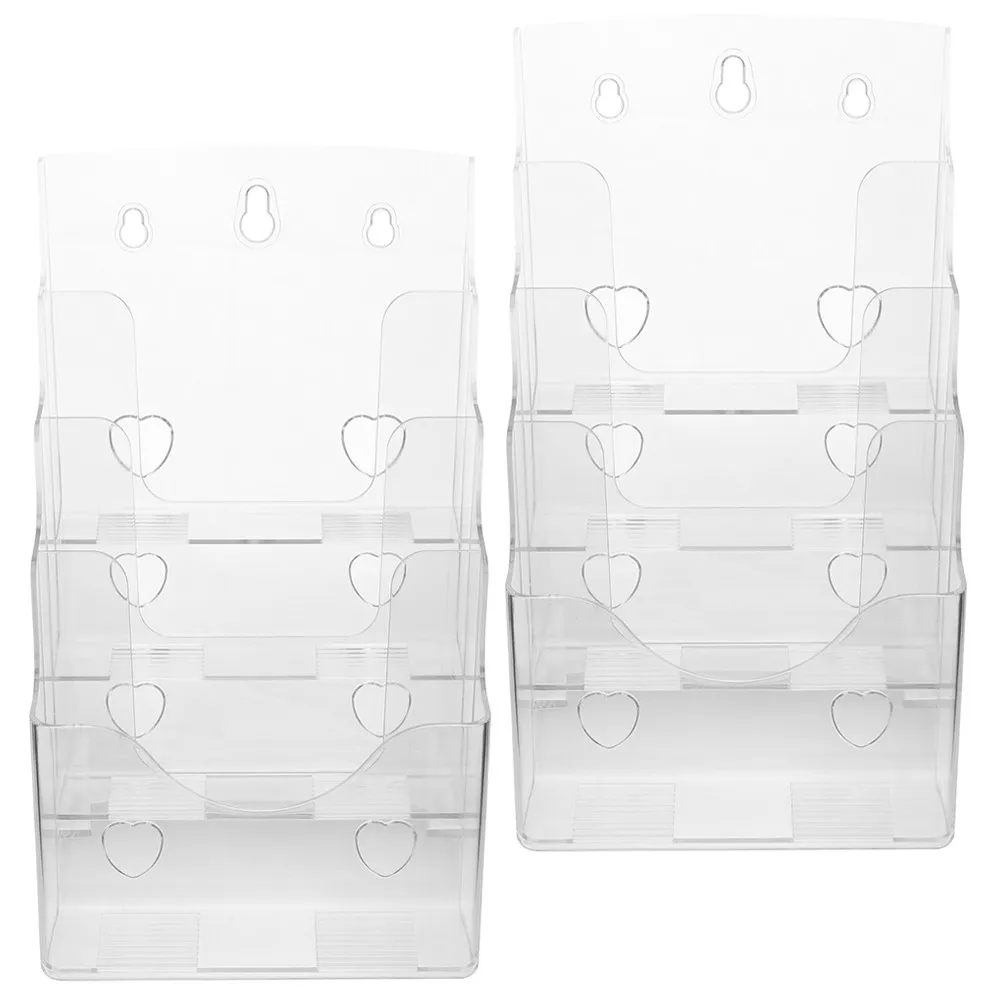 

2 шт. пластиковых подставок для брошюр, 4-уровневая подставка-органайзер для листовок формата А5, прозрачная подставка для журналов, для офиса