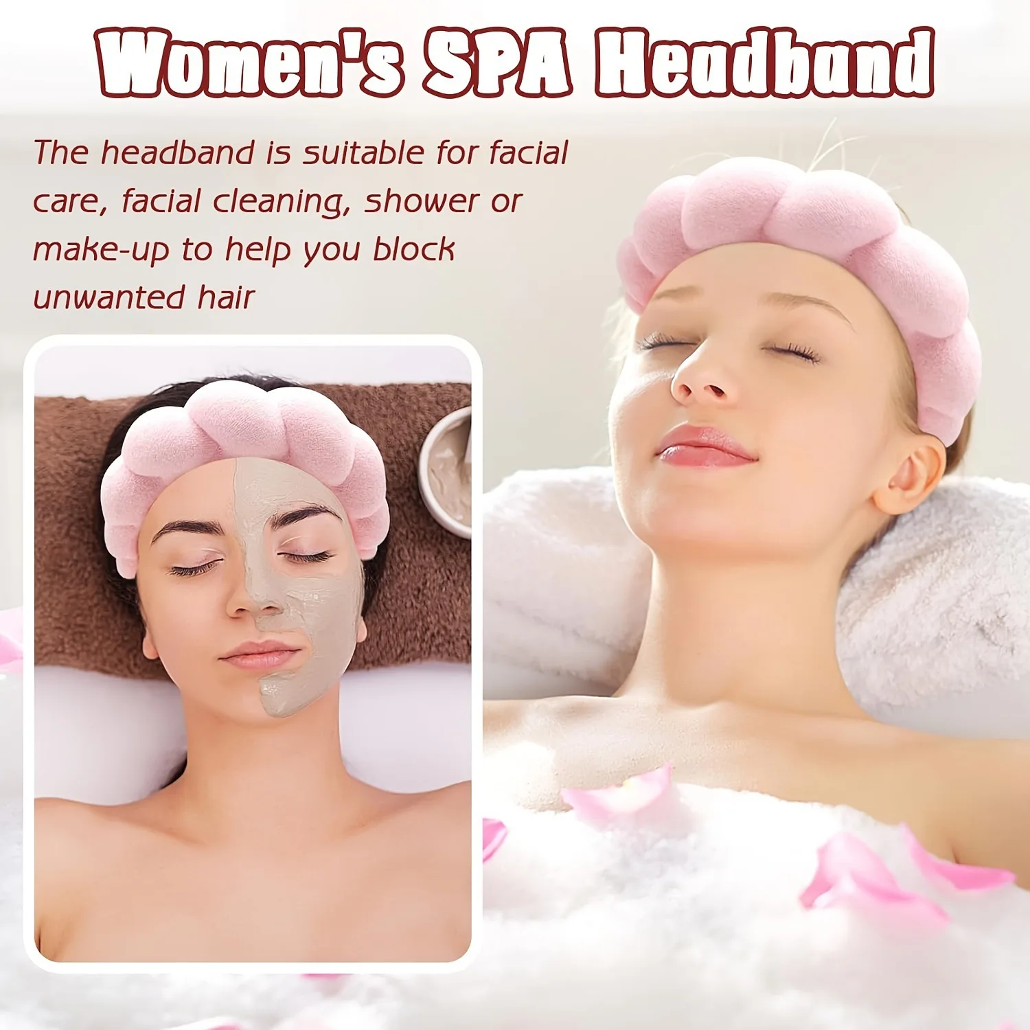 Three-piece soft and glutinous sponge headband, versatile for washing and makeup