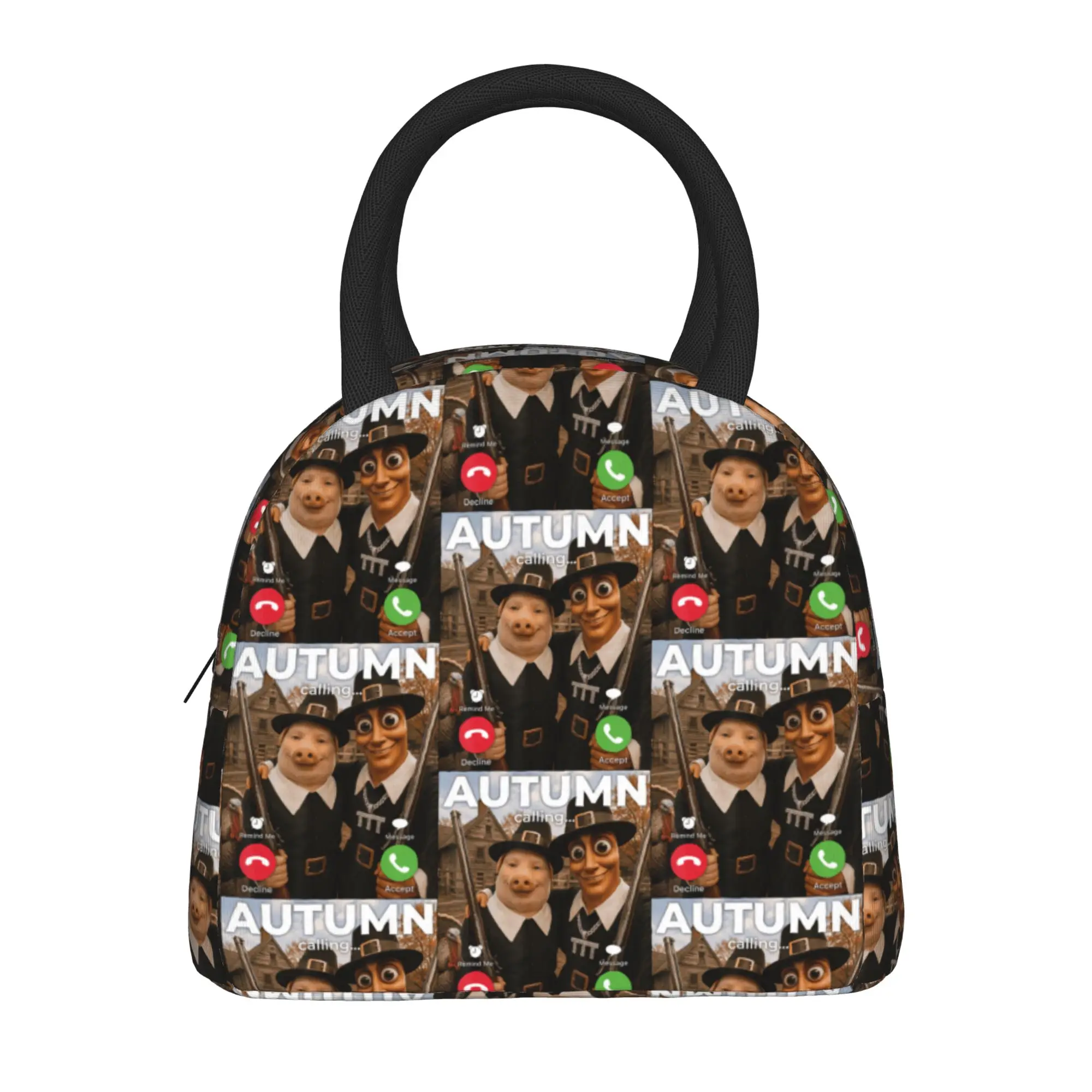 Tung Sahur John Pork Brainrot Duo Turkey Hunting Adventure Lunch Bag For Women Designer Lunch Box Fashion Picnic Cooler Bag
