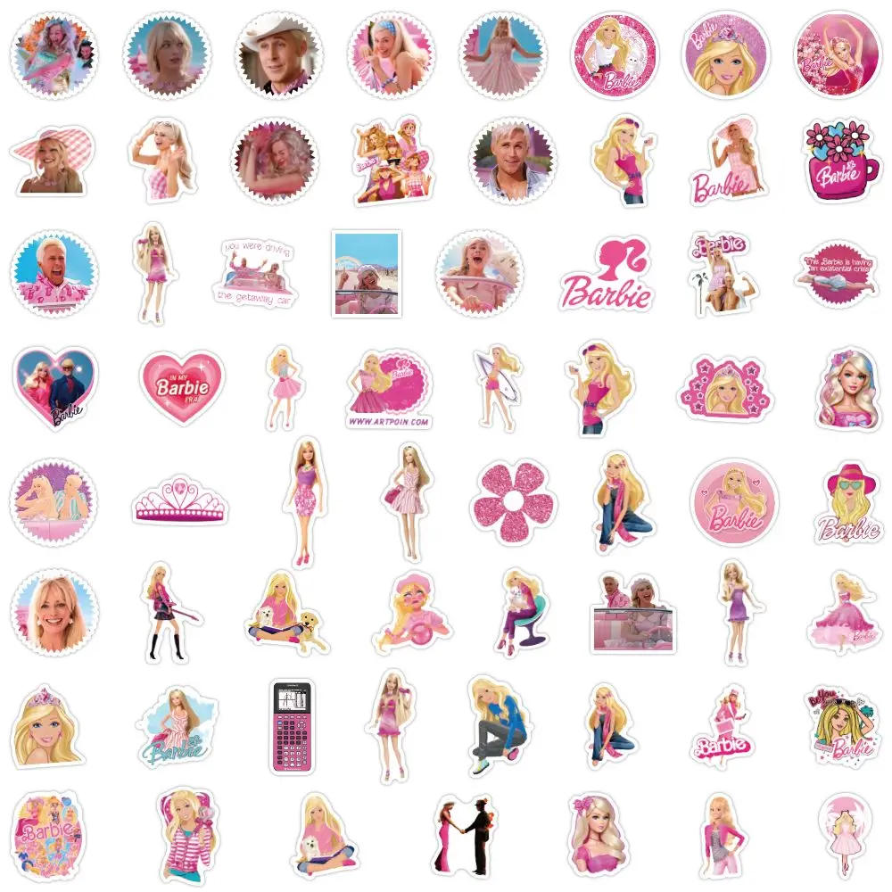 60pcs Barbie stickers girl Anime Stickers Bicycle Guitar Laptop Phone Case Cup Suitcase Cartoon Waterproof Sticker Kids Toy Gift