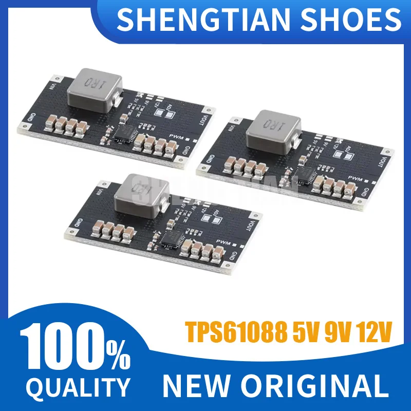 TPS61088 DC High Power Lithium Battery Step Up Boost Board Power Supply Module 5V 9V 12V 10A 1MHz Switch Frequency PCB